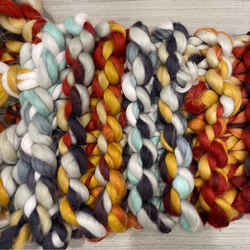 Oversized Chunky SCARF WITH FRINGE Beautiful Colours Soft Warm Fun to Wear - Picture 12 of 16